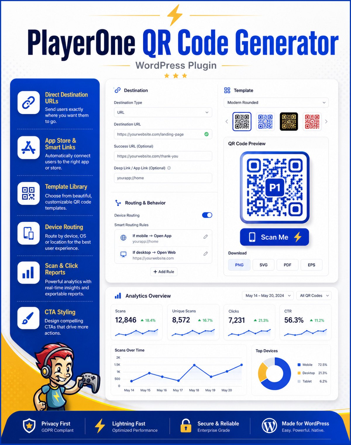 PlayerOne_QR_Generator_Features